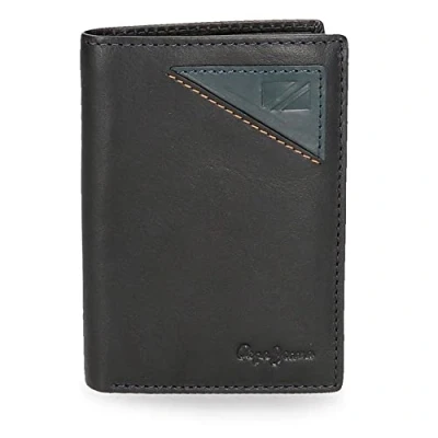 Imagen de Pepe Jeans Striking Cartera vertical con monedero Azul 8,5x11,5x1 cms Piel