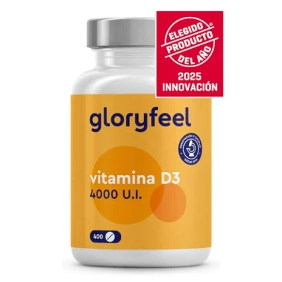 Imagen de Vitamina D3 4000 UI Alta Dosis 400 Comprimidos (+1 año) Apoya Huesos, Articulaciones y Sistema Inmunológico Colecalciferol D Natural Vegetariano, sin gluten aditivos