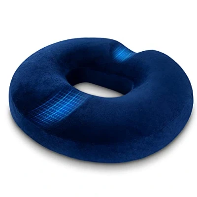 Imagen de LITSPOT Cojín para Coxis Espuma Hemorroides, Anillo Viscoelástica el Alivio de Las Hemorroides y Oficina, Exterior, Azul