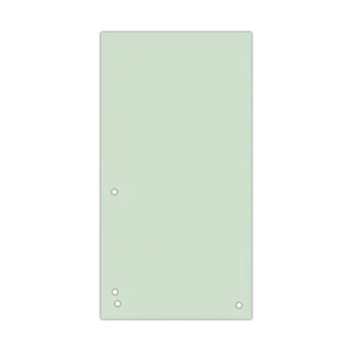 Imagen de Donau Lote de 100 separadores, color verde, 1/3, A4, cartón reciclado 190 g/m², 4 perforadas, 23,5 x 10,5 cm, divisores, carpetas, divisores índices