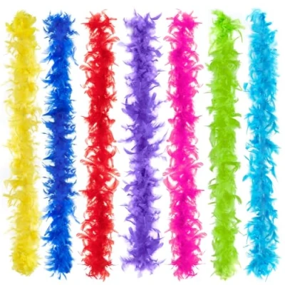 Imagen de Boa de Plumas 7 Unidades 200 cm Boas para Manualidades, Suministros Fiesta niñas, Disfraz