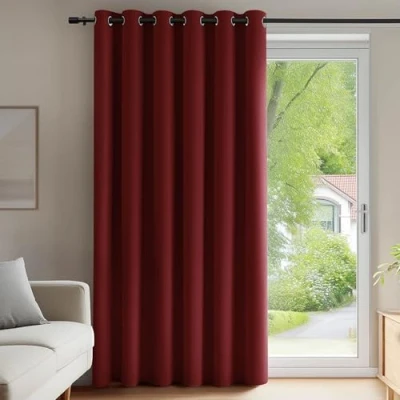 Imagen de Deconovo Cortinas Dormitorio Salon Opacas Moderna con Ojales, Termicas Aislantes Frio y Calor 200x280 cm(Ancho x Alto) Rojo, 1 Pieza