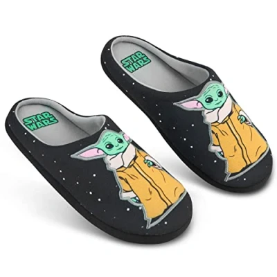 Imagen de Disney Zapatillas Hombre Casa Grumpy y Baby Yoda Pantuflas Hombre, Suela Antideslizante, Talla 39 47, Regalos Navidad (Negro Grumpy, 41)