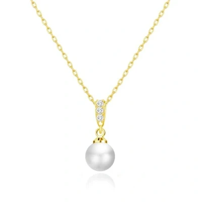 Imagen de Philip Jones Collar Colgante de Perla Chapado en Oro Creado con Cristales Zircondia®