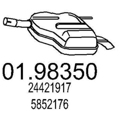 Imagen de MTS 01.98350 Silenciador trasero 700 OPEL: Vectra C Berlina, CC