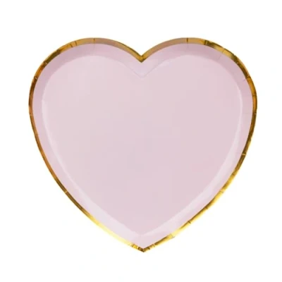 Imagen de Talking Tables Platos de papel desechables con forma corazón, vajilla decorativa para el día San Valentín, aniversario, cumpleaños, boda, fiesta, 8 unidades