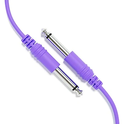 Imagen de ExcelValley 1 Pack Cable de Guitarra Instrumento Mono Conexión Conducción TS 6,35mm 1/4&quot; [Púrpura 200cm 79&quot;]