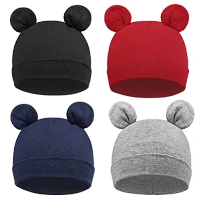 Imagen de DRESHOW 4 PCS Bebé Beanie Sombrero Recién Nacidos Niño Pequeño para Bebés Niños Gorros