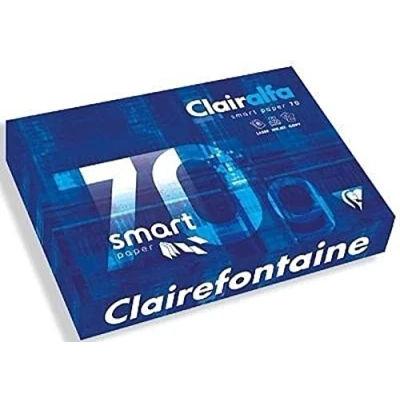 Imagen de Clairefontaine Ries Smart Print 1942C Papel para impresora y fotocopiadora (extra blanco, DIN A4, 70 g, 500 hojas), color blanco