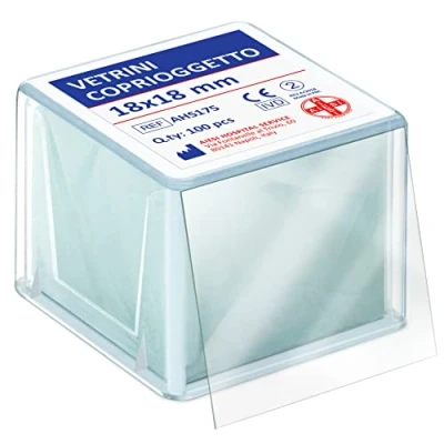 Imagen de AIESI® Cubreobjetos para microscopio dimensiones 18x18 mm (Paquete de 100 Piezas)
