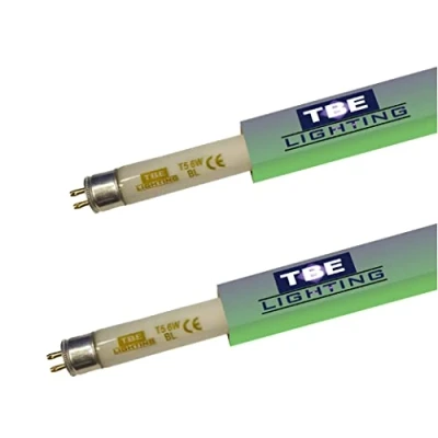 Imagen de TBE LIGHTING Tubos matamoscas UV de 6 W, paquete 2 unidades, bombillas T5 BL 368nm Bug Zapper Ultra Violeta para matar insectos, ajuste base G5 pines, 225 mm longitud