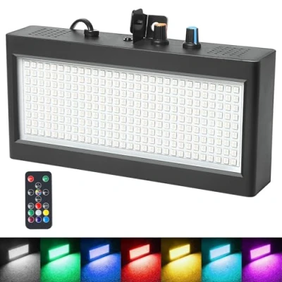 Imagen de 270Led Luz Estroboscopica Discoteca con Mando, Luces Estroboscópicas Flash Estroboscopio Color para Fiestas, de Ritmo Musica Stroboscope Activada Sonido