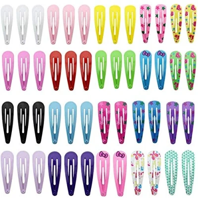 Imagen de TRIXES Paquete de 50 Pinzas para el Cabello A Presión Metal Bello Lindo Precioso Accesorio Chicas Niñas Colores Surtidos mm