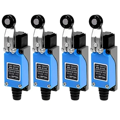Imagen de GUUZI 4 piezas Interruptor de Límite Brazo Palanca Rodillo Momentáneo Ajustable ME 8104 Plástico Giratorio NC NO para Plasma Láser Molino CNC 0 250V/5A