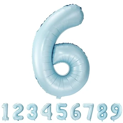 Imagen de Globos de Cumpleãnos 6 Azul,101 CM Globo Numeros Gigantes Grandes Decoracion,Globo Numero 6,Globos Niño Niña Adultos,Vuelan con Helio