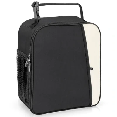 Imagen de Alyvisun Bolsa Termica Porta Alimentos, 7L Reutilizable Prueba De Agua Y Cuadrada Comida Trabajo, Con Botón Para Mujeres, Hombres, Niños, Picnic Al Aire Libre, Trabajo (Negro)