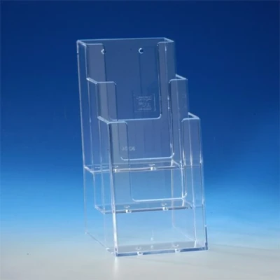 Imagen de TAYMAR soporte para folletos de mesa 1/3 A4 (tríptico), folletos, 3 compartimentos (dimensiones interiores: 10,1 cm), montaje en pared opcional