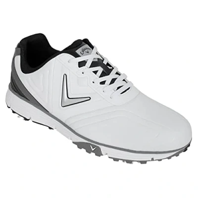 Imagen de Callaway Golf Hombre Chev MAX Cuero Zapatos Blanco/Negro UK 7.5