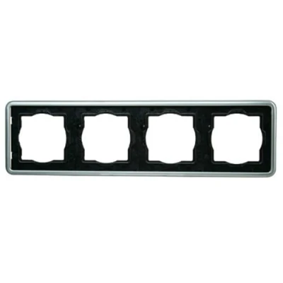 Imagen de Kopp Marco para Enchufes, 4 Enchufe Vision, Color Acero ,302620072