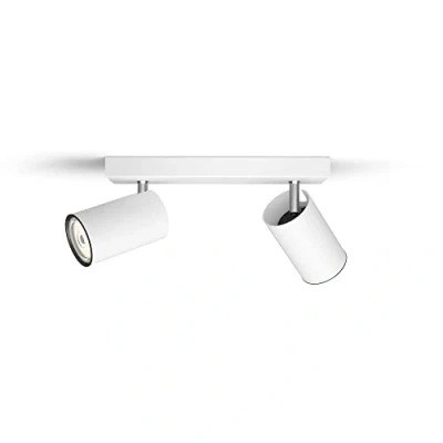 Imagen de Philips, Barra de iluminación Kosipo con 2 Focos para bombilla GU10, Blanco