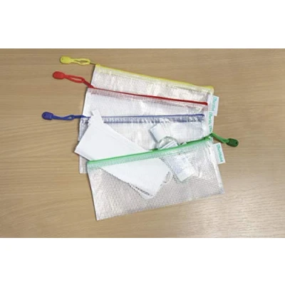 Imagen de Tarifold Es 509049 Lote 8 Bolsas de Archivo con Cremallera Malla formato Talonario, Carpetas Plástico Impermeable Documentos, Recibos Papelería Oficina Viaje escuela, hogar, colores Surtidos
