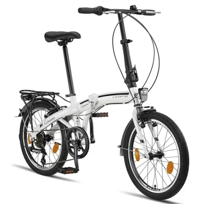 Imagen de Licorne Bike Conseres Bicicleta plegable de 20 pulgadas para hombre y mujer, 6 velocidades, color negro