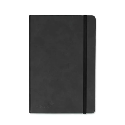 Imagen de Silvine Cuaderno A5 Executive Soft Feel Negro. 160 páginas (80 hojas), a rayas, 5 mm cuadrados. Ref. 197X (148 x 212 mm)