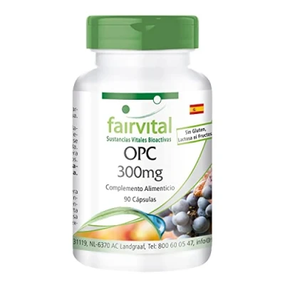 Imagen de Fairvital OPC 300mg de Extracto Semilla Uva VEGANO Dosis elevada 90 Cápsulas Calidad Alemana