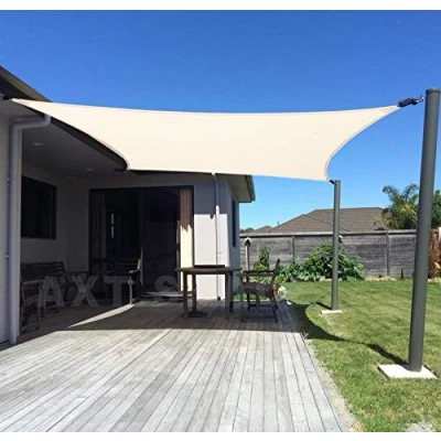 Imagen de AXT SHADE Toldo Vela de Sombra Rectangular 4x6m Protección Rayos UV y HDPE Transpirable para Exterior Terraza Patio Jardín Crema