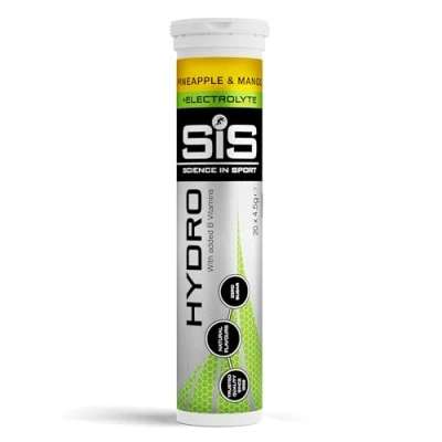 Imagen de Science in Sport HYDRO Comprimidos de 20 uds. Mango y piña electrolitos, Veganos, efervescentes para un buen balance hídrico electrolítico