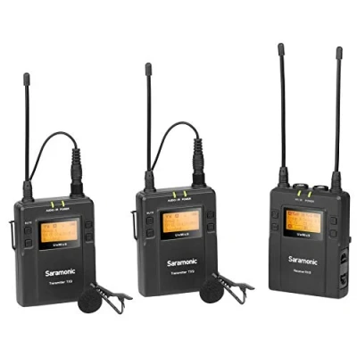 Imagen de Saramonic UWMIC9 Kit 2 TX9+TX9+RX9 Sistema de Micrófono Inalámbrico, Color Negro, Bodypack TX + 1 RX
