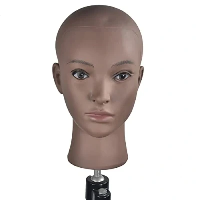 Imagen de Cabeza de maniquí cosmética femenina calva para hacer pelucas y exposición con abrazadera mesa gratis
