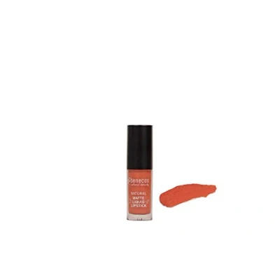 Imagen de Benecos natural beauty 95349 Cosméticos orgánicos lápiz labial líquido mate altamente pigmentado con cera de carnauba sin talco vegano beso coral