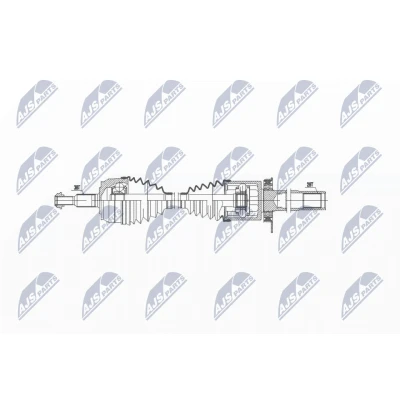 Imagen de NTY NPW VW 035 Árbol de transmisión Eje delantero, derecha 952 con apoyo VOLKSWAGEN: Transporter 5 Bus, Multivan (7HM,