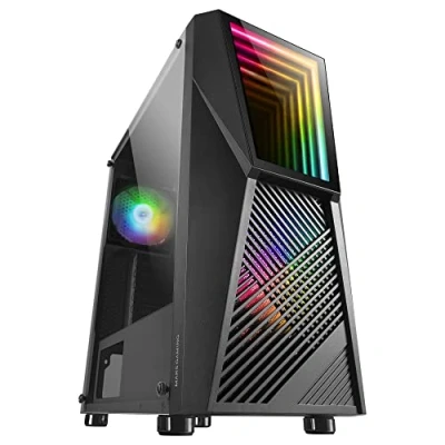 Imagen de Mars Gaming MC777, Caja PC Gaming, Infinity Mirror ARGB, Cristal Templado, 2xVentilador Chroma Negro