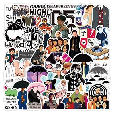 Imagen de 50 unids The Umbrella Academy Show TV Graffiti pegatinas para monopatín teléfono portátil equipaje coche pegatina DIY juguete niños