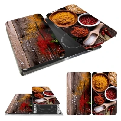 Imagen de WENKO Placas cobertoras de vidrio universales Especias 2 unidades juego piezas para todos los tipos cocinas Diseño