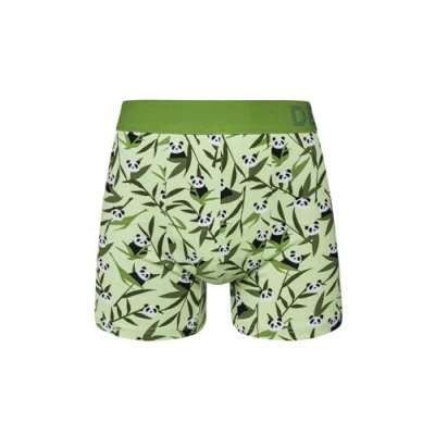 Imagen de Dedoles Calzoncillos Hombre y Chico Ropa Interior Algodón Boxer Muchos diseños Divertidos Dinosaurios Patos Globos Regalo, Color: Verde, diseño: Pandas bambú (Bóxeres Ajustados), tamaño: XL