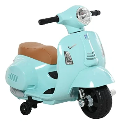 Imagen de HOMCOM Moto Eléctrica Vespa para Niños de 18 36 Meses Batería 6V con Faro Bocina y 4 Ruedas Motocicleta Infantil Licencia 66,5x38x52 cm Verde
