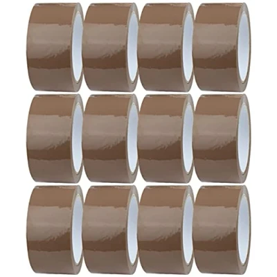 Imagen de Crimson Starfish 12 rollos de cinta embalaje para paquetes embalaje, cajas, franqueo, mudanzas Esenciales mudarse Marrón, 48mm x 66m