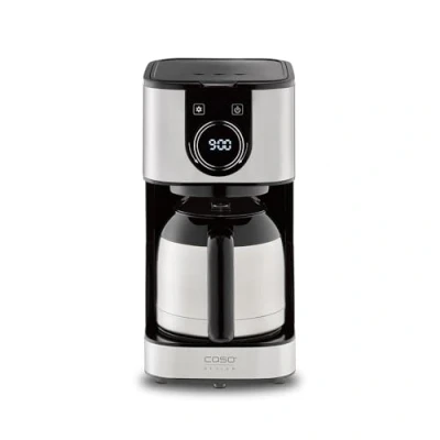 Imagen de Caso Selection C10 Cafetera térmica con termo de 1,2 L, temporizador, acero inoxidable filtro permanente para 10 tazas, inoxidable, color negro