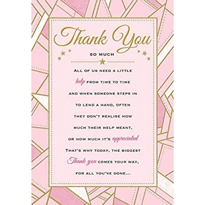 Imagen de Piccadilly Greetings Heartfelt Wishes Tarjeta de agradecimiento sentimental (22,8 x 15,2 cm), color amarillo