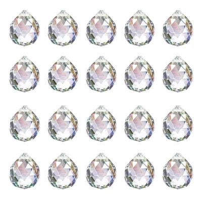 Imagen de 20 Piezas de Cristales Colgantes, Prisma Cristal mm, atrapasoles Cristal, suncatcher para Ventanas, Colgante candelabros, Esfera hogar y proyectos artesanales.