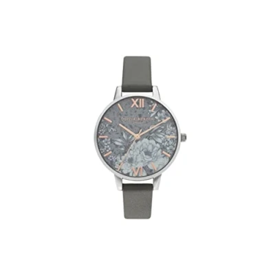 Imagen de Olivia Burton Reloj Analógico de Cuarzo para mujer con correa cuero vegana Gris oscuro OB16TZ05