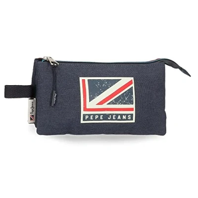 Imagen de Pepe Jeans Aidan Estuche Triple Azul 22x12x5 cms Poliéster
