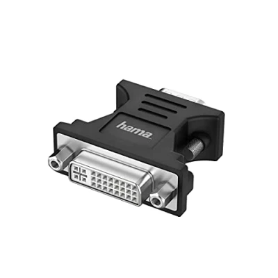 Imagen de Adaptador VGA a DVI Hama 00200341, De conector enchufe DVI, Negro
