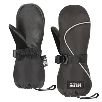 Imagen de OutdoorMaster guantes de esquí para niños, térmicos impermeables nieve niños y niñas, esquí, snowboard, deportes invierno