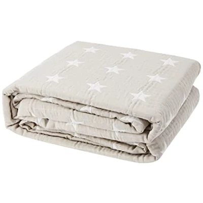 Imagen de VIALMAN Colcha Bouti Ligera Sofia 10 para Cama Individual de 90 cm Estrellas Tamaño 180 x 270 cm, Color Beig