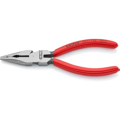 Imagen de Knipex Alicate universal en punta negro atramentado, recubiertos de plástico 145 mm 08 21