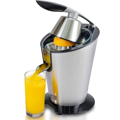 Imagen de LEBENLANG Exprimidor eléctrico de alto rendimiento zumo 600W naranja cítricos, limón con cono acero inoxidable